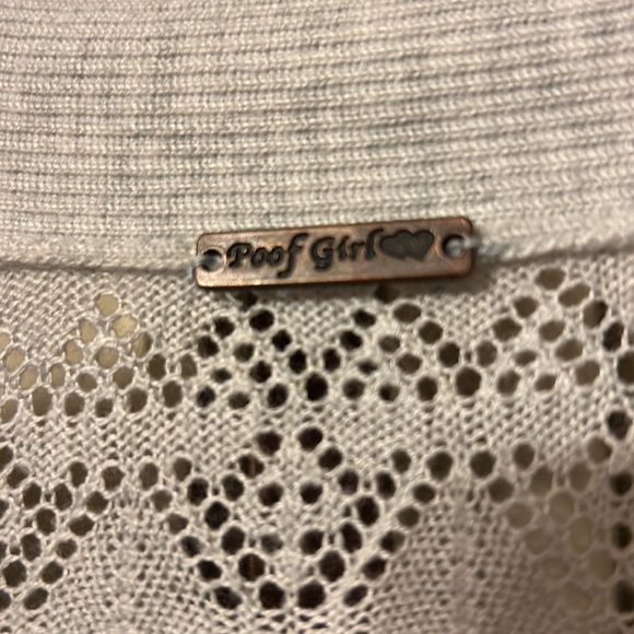 Proof Girl Brand - Juniors size large- light gray cardigan - Picture 3 of 4
